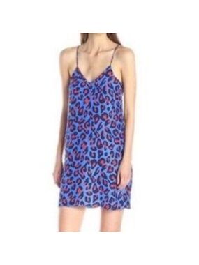 Alice & Trixie Vibrant Leopard Print Silk Slip Dress Small